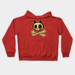 Cute Cartoon Cat Skull & Bones Adorkable Kitten Kids Hoodie